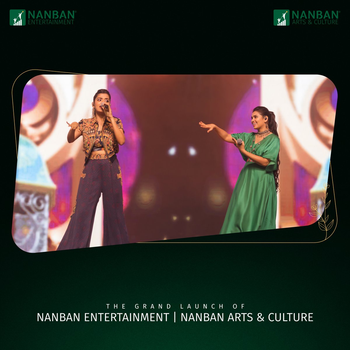 NanbanEntIndia's tweet photo. 🎵Thank you @manasimm &amp; @monisshamm for such High-Voltage Singing Performance🎙️

#NanbanEntertainmentLaunch #NanbanArtsAndCultureLaunch

@nanban_group @NanbanNarain @NanbanEntIndia
@Aariarujunan @proyuvraaj https://t.co/S41uoyYI1K