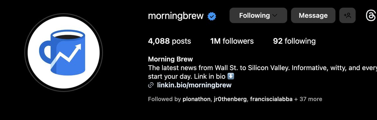 A milli Instagram followers for the Brew. Please clap.