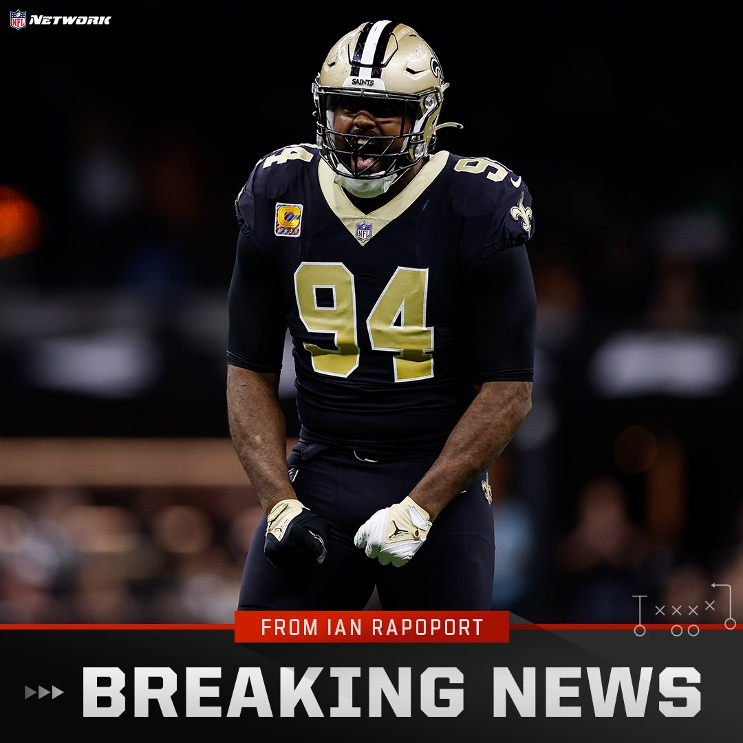 RapSheet's tweet image. Forever a Saint!

Sources say New Orleans and long-time Pro Bowl and All-Pro DE Cam Jordan agreed on a 2-year extension worth up to $27.5M guaranteed, locking the veteran in for his career.

Jordan will go down as the best DL to ever play for the Saints &amp;amp; likely a Hall of Famer.