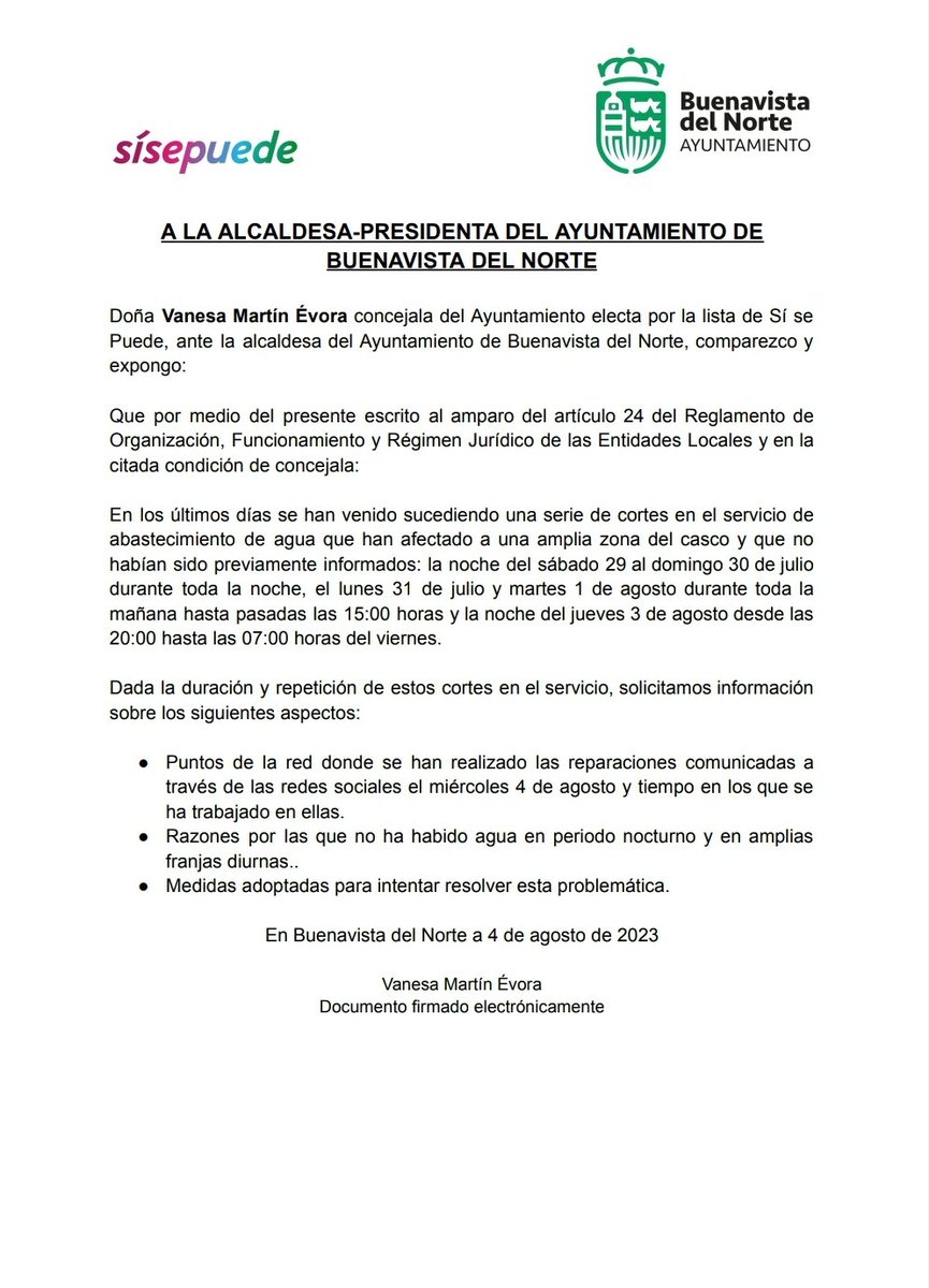 sisepuedebta's tweet photo. Consideramos que estos problemas, que son habituales y sufren todos los municipios, deben ser comunicados y explicados a la población.

En los últimos días hemos sufrido cortes de varias horas de duración que no fueron avisados y desconocemos a qué se deben.

Testo presentado ⬇️ https://t.co/lRlm93a8x8