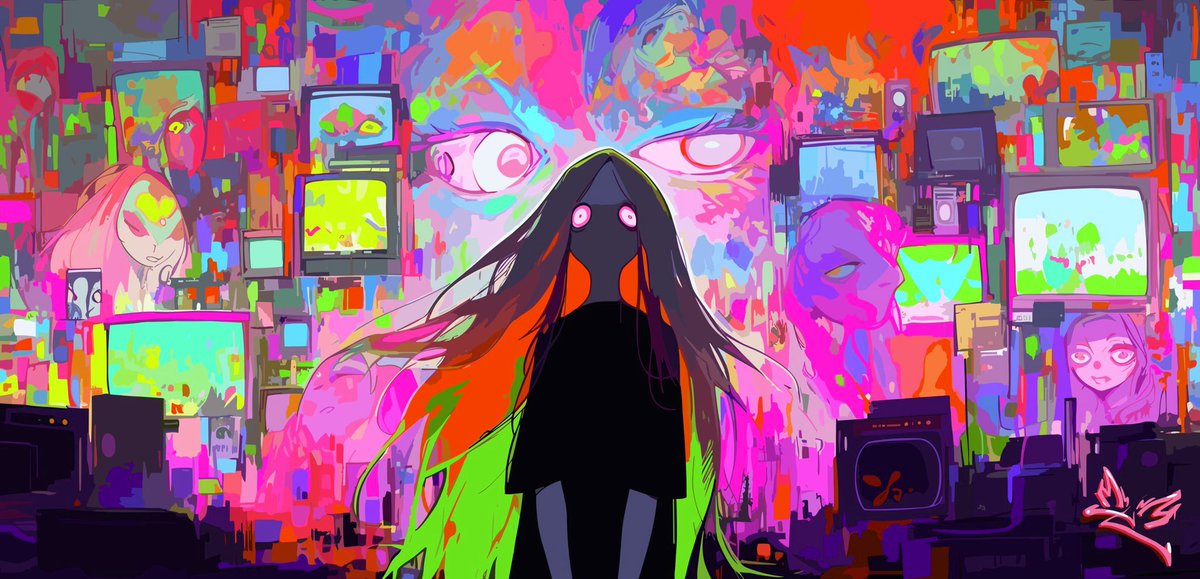 GM❤️‍🔥 wish you happiness 

Artwork “Struggling over memories” 
28.07.2023