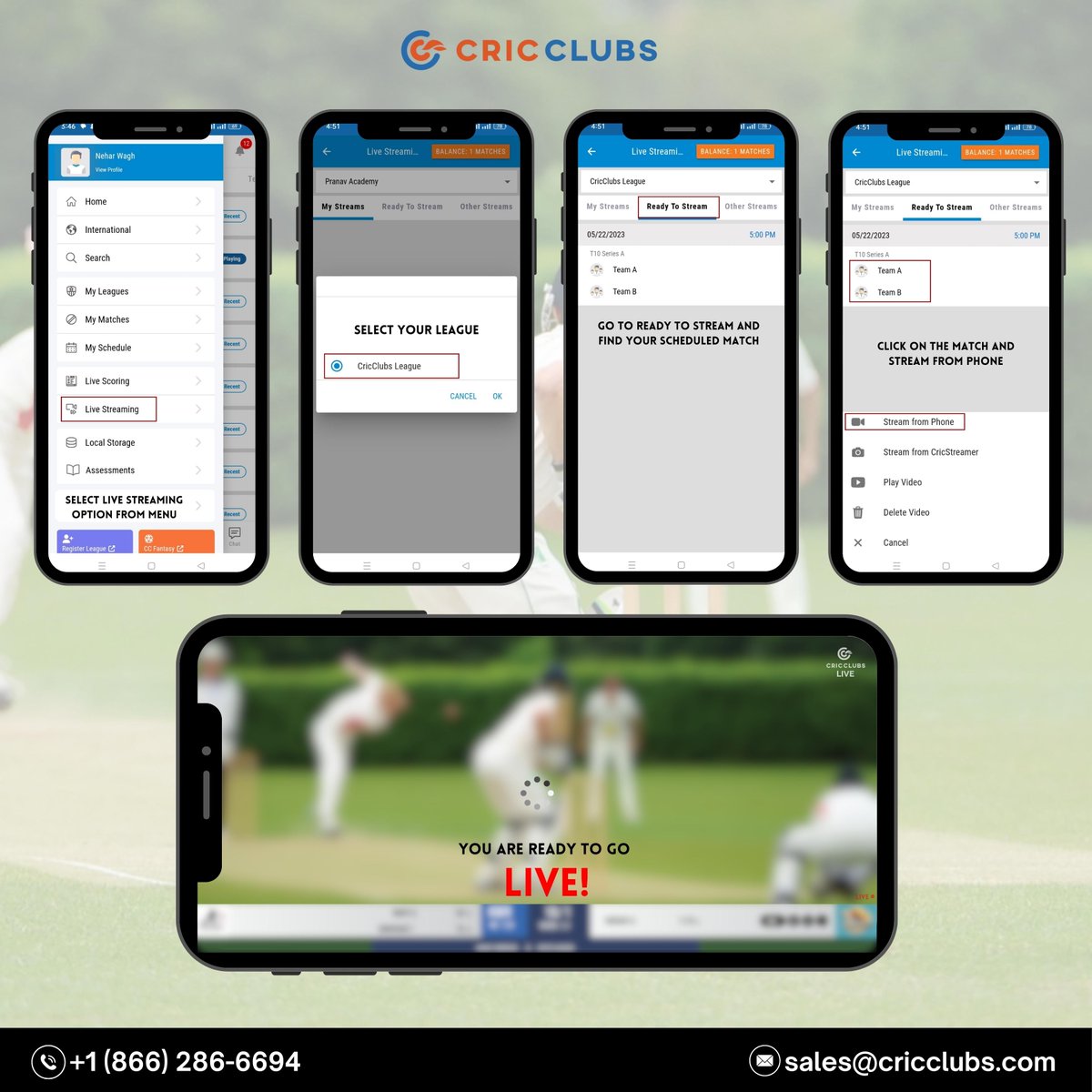 cricclubs's tweet image. 📱🎥🏏 Guide for Mobile Streaming:
⿡ Go to Menu - Select Live Streaming.
⿢ Choose Your League.
⿣ In Ready to Stream - Find Your Match.
⿤ Click on Stream from Phone and Go Live! 🎉 

bit.ly/LiveStreamingC…

#MobileStreaming #CricketLive #EasyAndFun 🌟