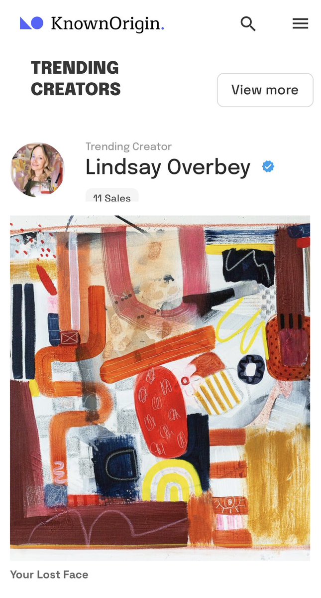 lindsay overbey art (@loverbeyart) on Twitter photo GM☀️ Exciting way to start the day! Trending🔥🔥on <a href="/KnownOrigin_io/">KnownOrigin.io</a>
Thank you so so much to <a href="/FMNL10/">FMNL Forget Me Not's Land</a> for snagging “Your Lost Face”🎉 I’m lucky to have such an amazing artist like you in my corner. 🥊🙌🏻 For those that missed it, I also dropped “Catch Your Waves”🌊last night 🔗in📌 GM☀️ Exciting way to start the day! Trending🔥🔥on <a href="/KnownOrigin_io/">KnownOrigin.io</a>
Thank you so so much to <a href="/FMNL10/">FMNL Forget Me Not's Land</a> for snagging “Your Lost Face”🎉 I’m lucky to have such an amazing artist like you in my corner. 🥊🙌🏻 For those that missed it, I also dropped “Catch Your Waves”🌊last night 🔗in📌