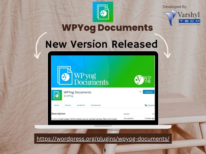 varshyltech's tweet photo. 📢 Exciting News: New Version Release of WPYOG Documents Plugin! 🎉

We are thrilled to announce the latest update to our WordPress plugin - #WPYOG Documents! 🚀 This version brings powerful new features, improved performance, and enhanced security to streamline your document. https://t.co/JzyaqCt3nr