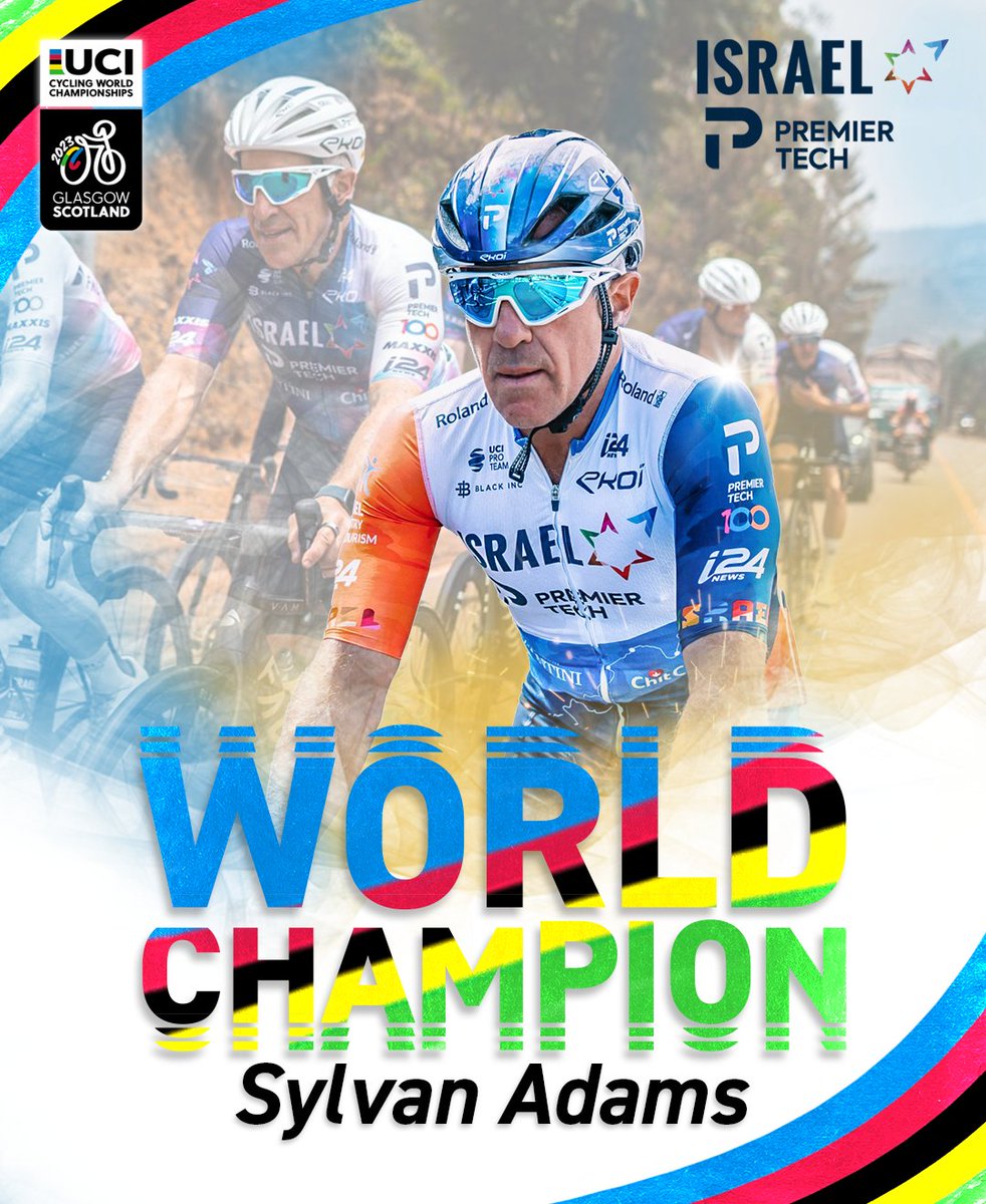 🌈 We have a World Champion in our ranks! Congratulations to IPT owner Sylvan Adams who is the new UCI Medio Fondo Road Race World Champion! 👏 Amazing race, Sylvan! #GlasgowScotland2023 #YallaIPT