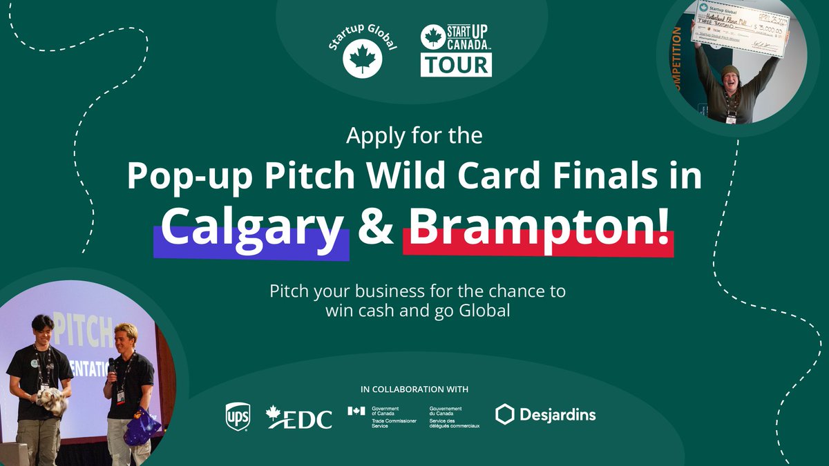 Startup_Canada's tweet photo. Hey Entrepreneurs! The #StartupCanadaTour is coming to #Calgary on September 28. This is your chance to take part in our Wild Card #StartupGlobal Pop-up Pitch Competition. Apply now at https://t.co/Ih9pSmy5so https://t.co/nQnxcMPGjk
