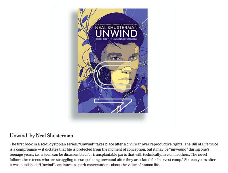 NealShusterman's tweet photo. Thrilled to share the news, Unwind is featured in the NYTimes!
You might need to sign up to access the article and discover more captivating reads on the list.
Link in bio!
#NealShusterman #Unwind #NYTimesFeature #SciFi https://t.co/QojCGnFLoT