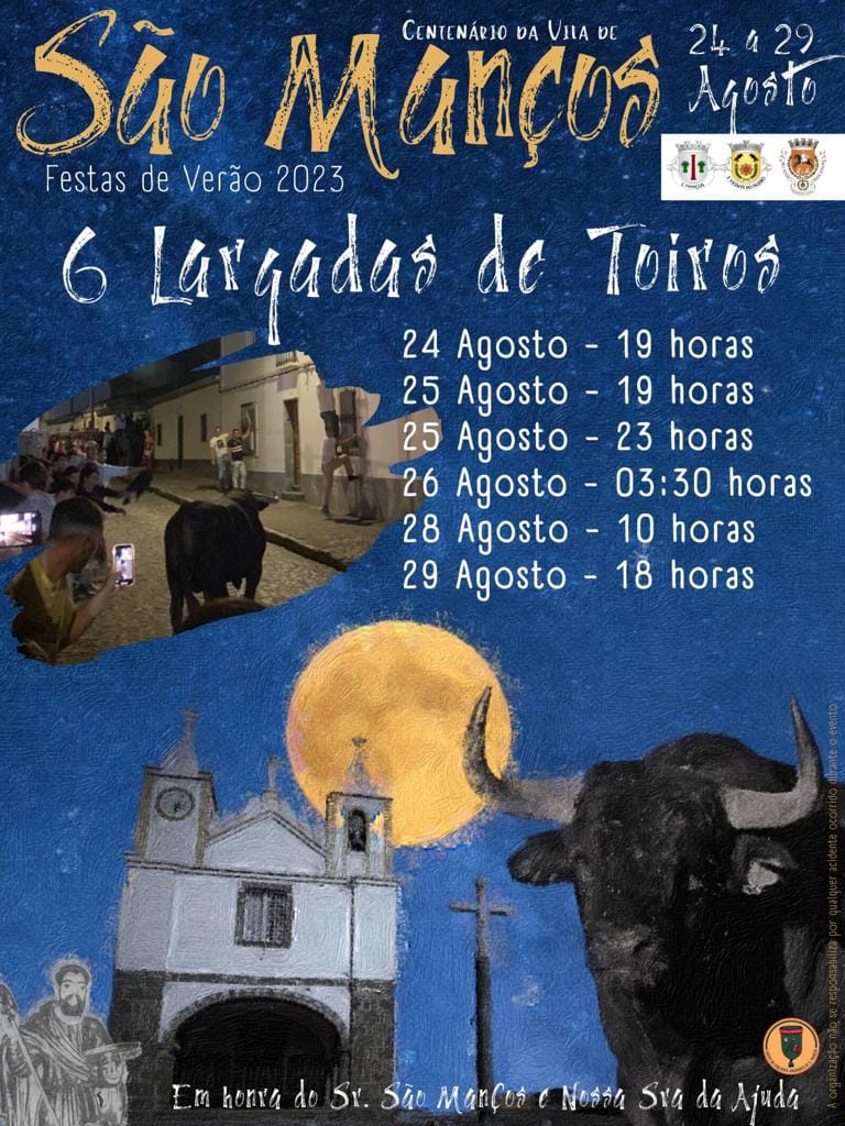 São Manços- Largada de Toiros de 24 a 29 de Agosto 2023