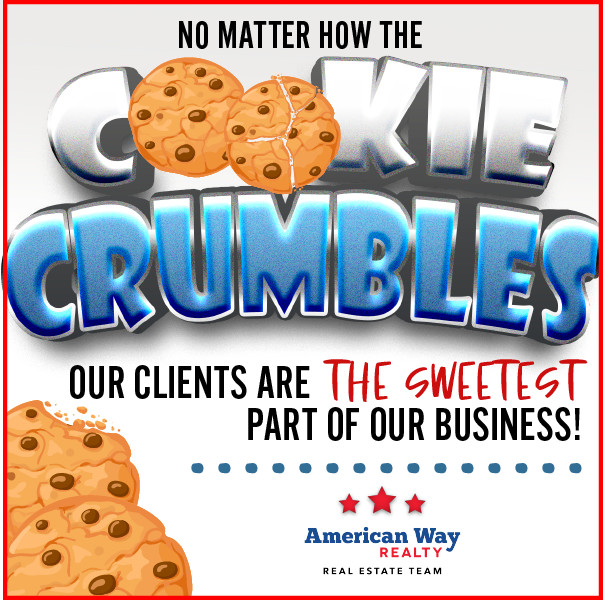 CallAmericanWay's tweet photo. 🍪 On #NationalChocolateChipCookieDay, we just wanted to say No Matter How the 'Chocolate Chip Cookie' Crumbles YOU and your REFERRALS are the best! 💗🍪💗 #Grateful
We'd love to help you, friends, family, or co-workers with any of their real estate needs.
#TeamAmericanWay https://t.co/beyzFHlRCZ