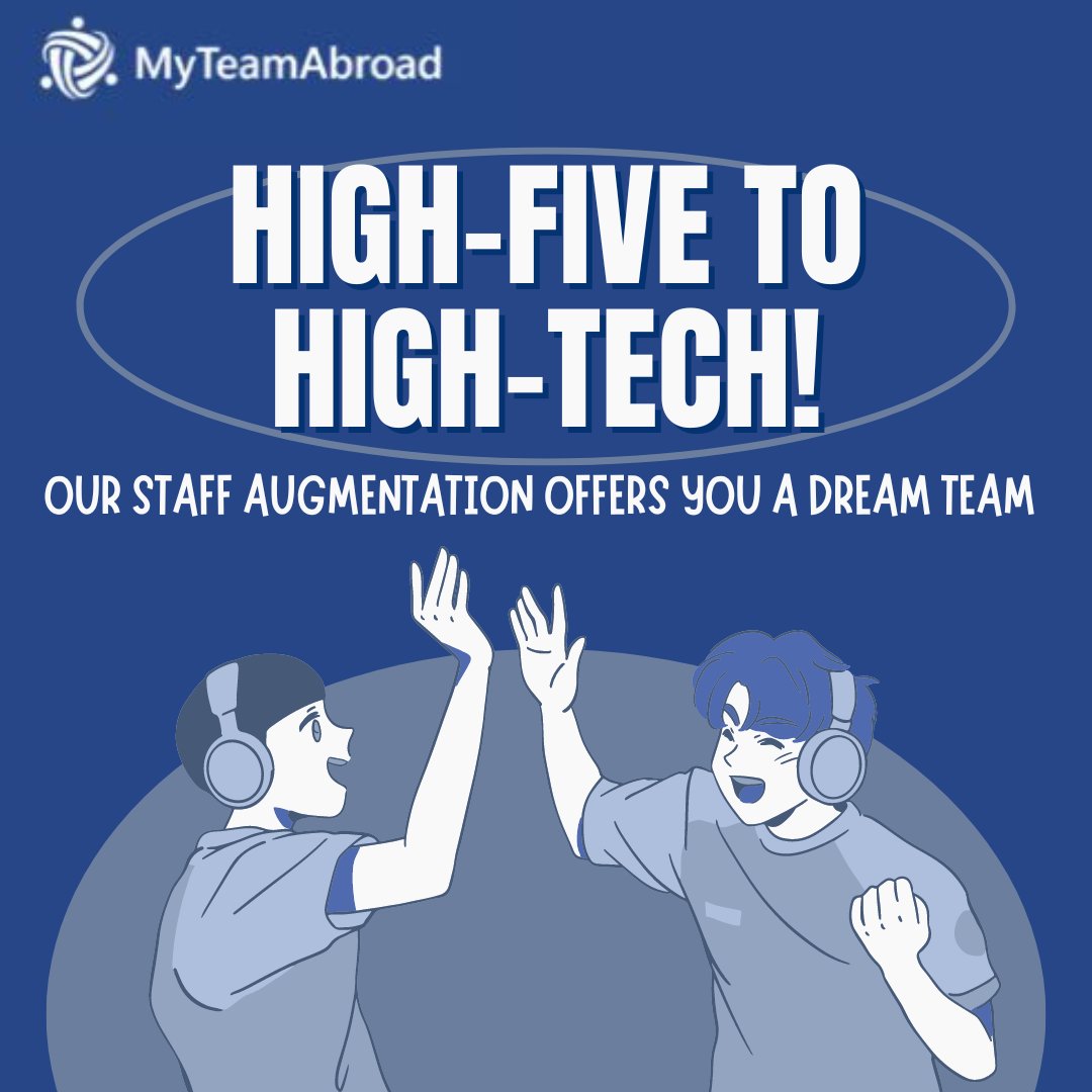 MyTeamAbroad's tweet image. High-five to high-tech! 🖐️ Our staff augmentation offers you a dream team of software geniuses, and yes, we've got blockchain expertise too! 💼 #HighTechTeam #CodingChamps #BlockchainMasters