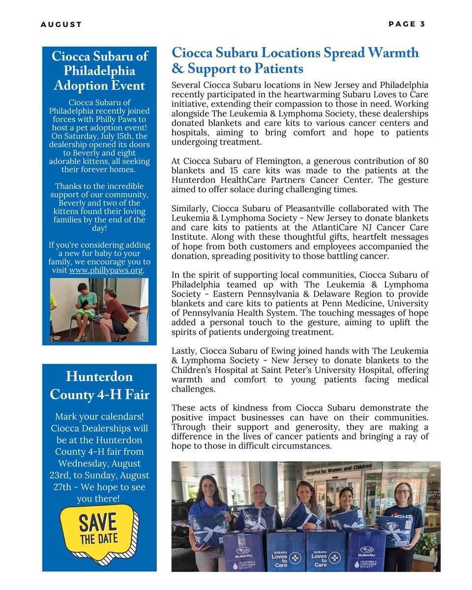 CioccaAC's tweet photo. Keep up with what is going on at Ciocca Dealerships! Check out our feature in the August edition of the Ciocca Happenings!

https://t.co/jRpOmdcHxN
https://t.co/q1hhwMKtax

#cioccaonsocial #community #automotive #automotiveindustry #newsletter #donations #applynow #hiring https://t.co/BnlPlRe7tz