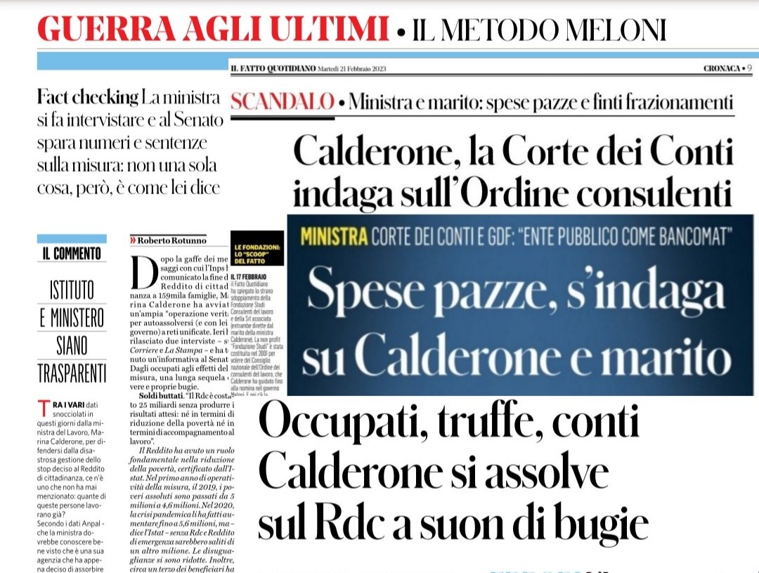 MaurizioIlBrig1's tweet photo. Ma è la stessa #Calderone che ha usato i soldi pubblici come un bancomat personale e per questo è indagata dalla ,#CorteDeiConti?
E ora fa le pulci ai poveri a cui sto #GovernoDiFurfanti ha tolto l'unica  forma di sussistenza? #CalderoneVaaDáViaiCiapp https://t.co/sT0Yo6DRHU