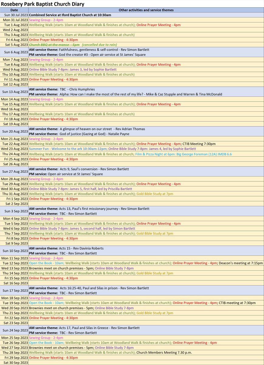 RoseberyPark's tweet photo. Our church diary for this summer.  You will need to zoom in!  More details can be found on our website https://t.co/Nw1GrrPoSV https://t.co/5AQAqNHaZc