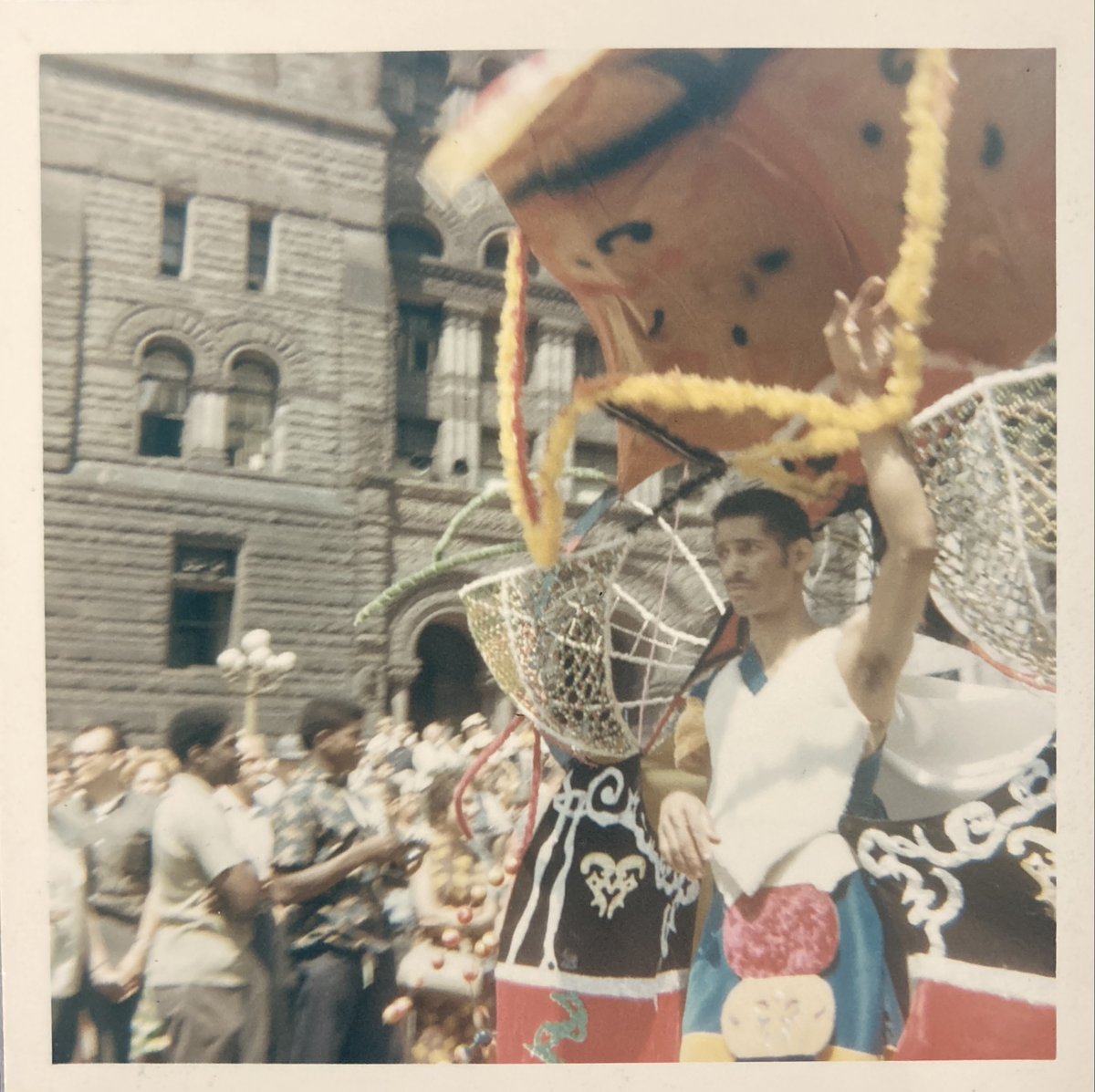 TorontoArchives's tweet photo. Toronto's first Caribana parade August 5, 1967. A spectacular display of costume, colour, liberation, & commemoration of the full Emancipation of enslaved people in Canada in 1838. #TOcarnival #CaribbeanCarnival https://t.co/Zy7cVPcjke https://t.co/Eu7sQR4cq3