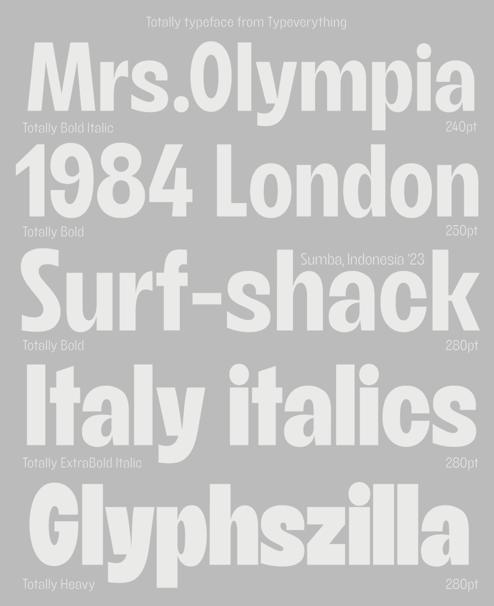 We've just added an upright version of our Totally typeface.👀Test it: typeverything.com/totally #typeverything #fonts