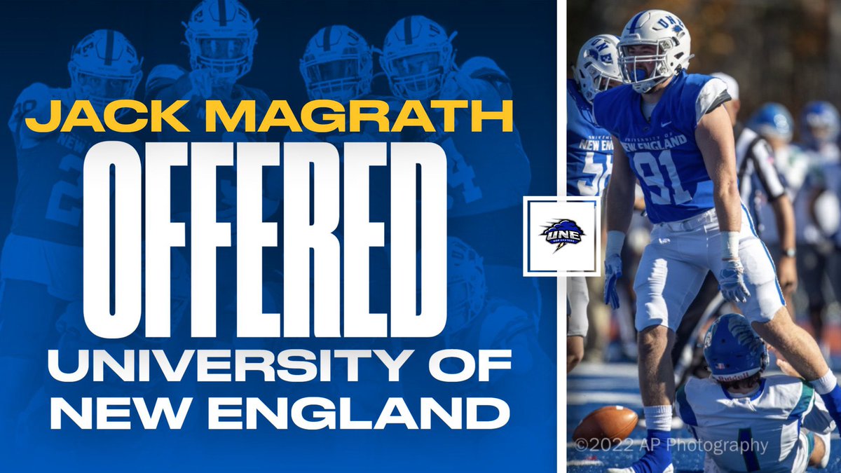 After a great call this week with @CoachTreschitta, I am honored to have received my second offer to continue playing football for @UNEfootball. Thanks for believing in me!