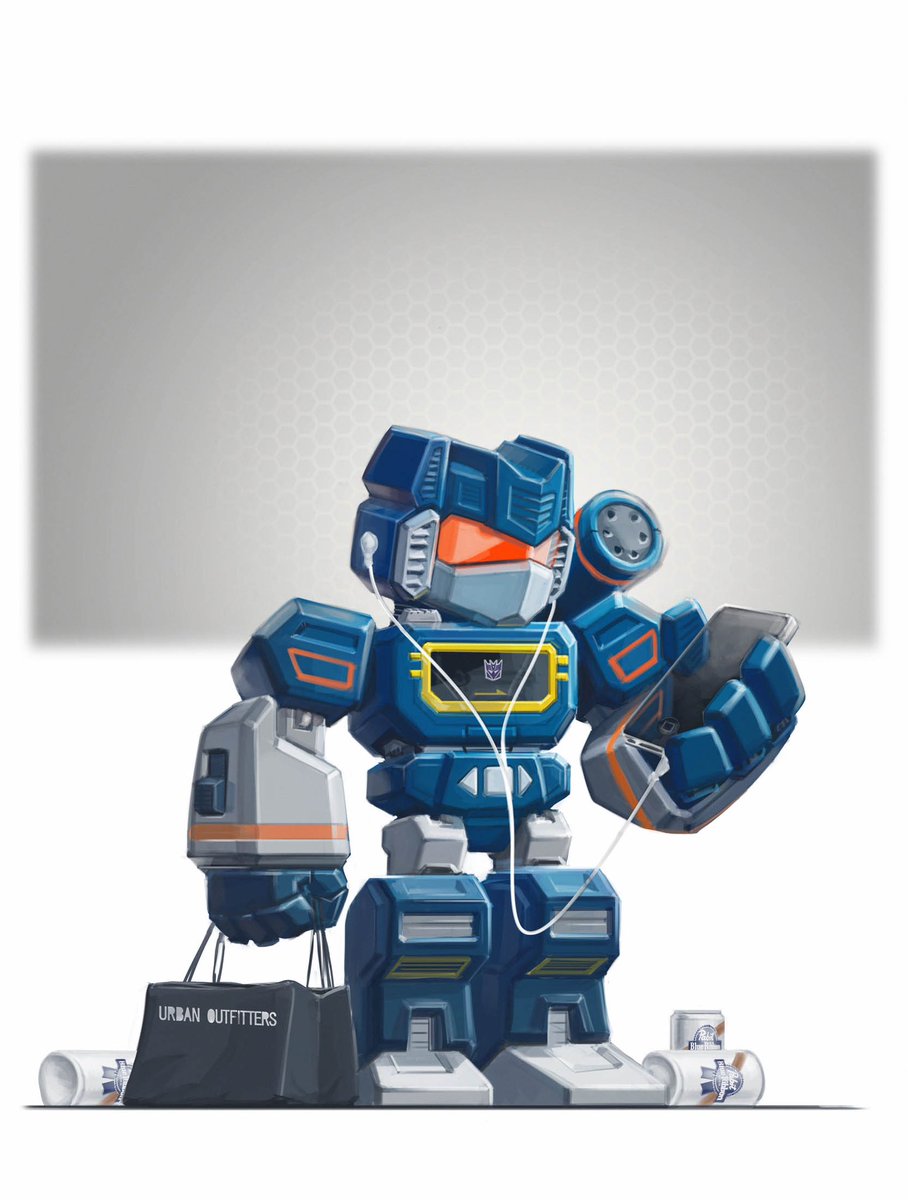 Here’s my hipster sound wave concept.  He’s ironic because no one uses physical media any more.  So now everyone thinks he’s just having robot babies #transformers #toys #toydesign #conceptart #artistsoninstagram #paintingaday #sketchbook #illustration #toydesign