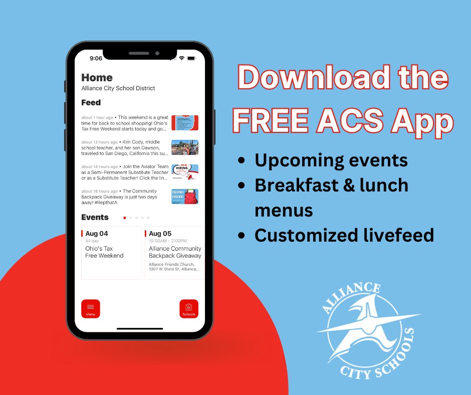 Stay up to date on all things Aviator related by downloading the free Alliance City Schools app! #RepthatA