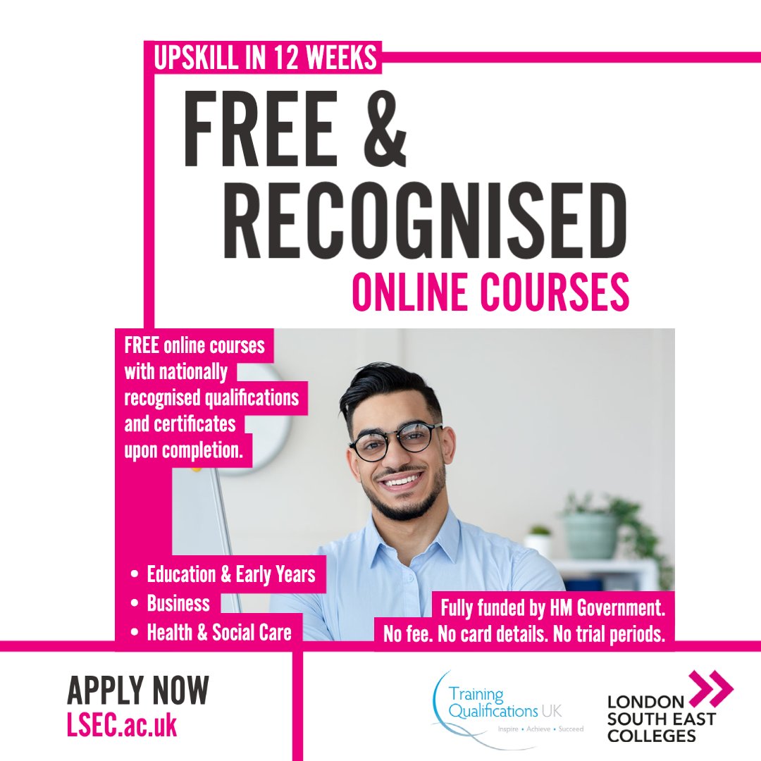 Distance Learning made easy &amp; FREE! Check out our range of online courses covering:

🩺 Health &amp; Social Care
💼 Business
🎓 Education
💊 Wellbeing 

Click the link to find out more and register your interest! ow.ly/nLNI50Pj37o

#distancelearning #LSEC #GETONCOURSE