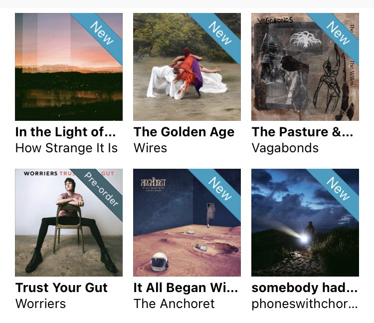 gcflatt's tweet photo. My early morning #BandcampFriday haul. #HowStrangeItIs @worriersmusic @VagabondsMI @PhonesWithChrds @wirestheband @TheAnchoret https://t.co/eQI0ZWniaX