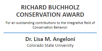 Congratulations to Dr. Lisa M. Angeloni for winning the Richard Buchholz Conservation award at #ABS2023!