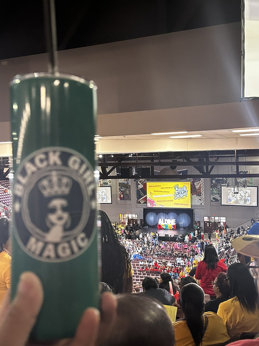 Cypreano's tweet photo. Took @Walyncrafts to Aldine Convocation! So excited for the new year ☕️✏️ #AldineConvocation23 @AldineISD https://t.co/IfC5pGtHGn