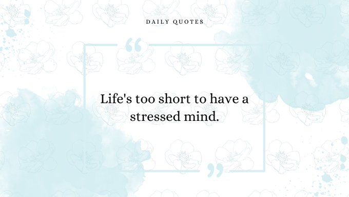 Life's too short to have a stressed mind.  3 methods that Instantly CALM the Mind: https://t.co/zRSQ