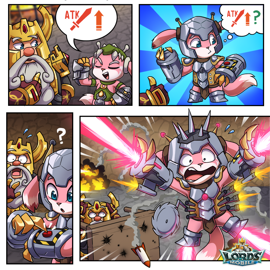 Lords Mobile on X: With great protection comes great responsibility, but  Berserker would probably grow into it! #lordsmobile #comic   / X