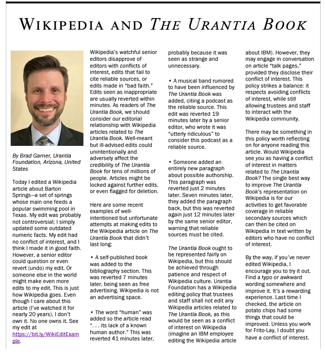 Urantia533's tweet photo. In our June #newsletter, Brad talked about how well-meant but ill-advised edits could unintentionally and adversely affect the credibility of The #Urantia Book and how the best way to improve our representation is from our readers. https://t.co/XCcfsjndKk https://t.co/GH1fBHrdQM