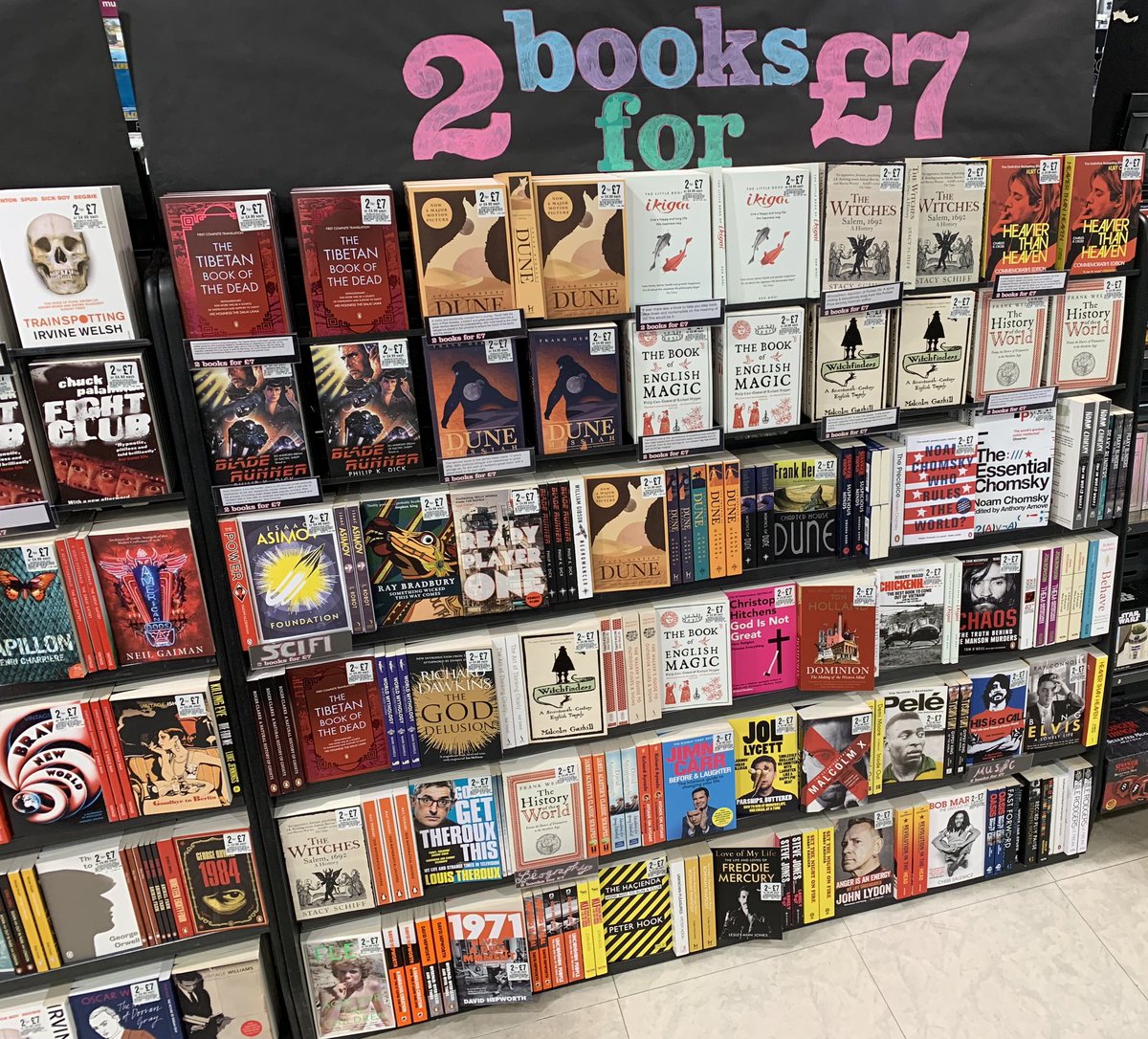 READ ALL ABOUT IT, READ ALL ABOUT IT

MASSIVE delivery of our awesome 2 for £7 books offer has arrived.

Whether it’s Fiction, Non-Fiction, Sci-Fi, Biography or music we’ve got all your #Summer reading sorted.

#Books #Reading #GeorgeOrwell #IrvineWelsh #NoamChomsky #FrankHerbert