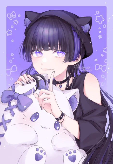 紫とねこ #創作