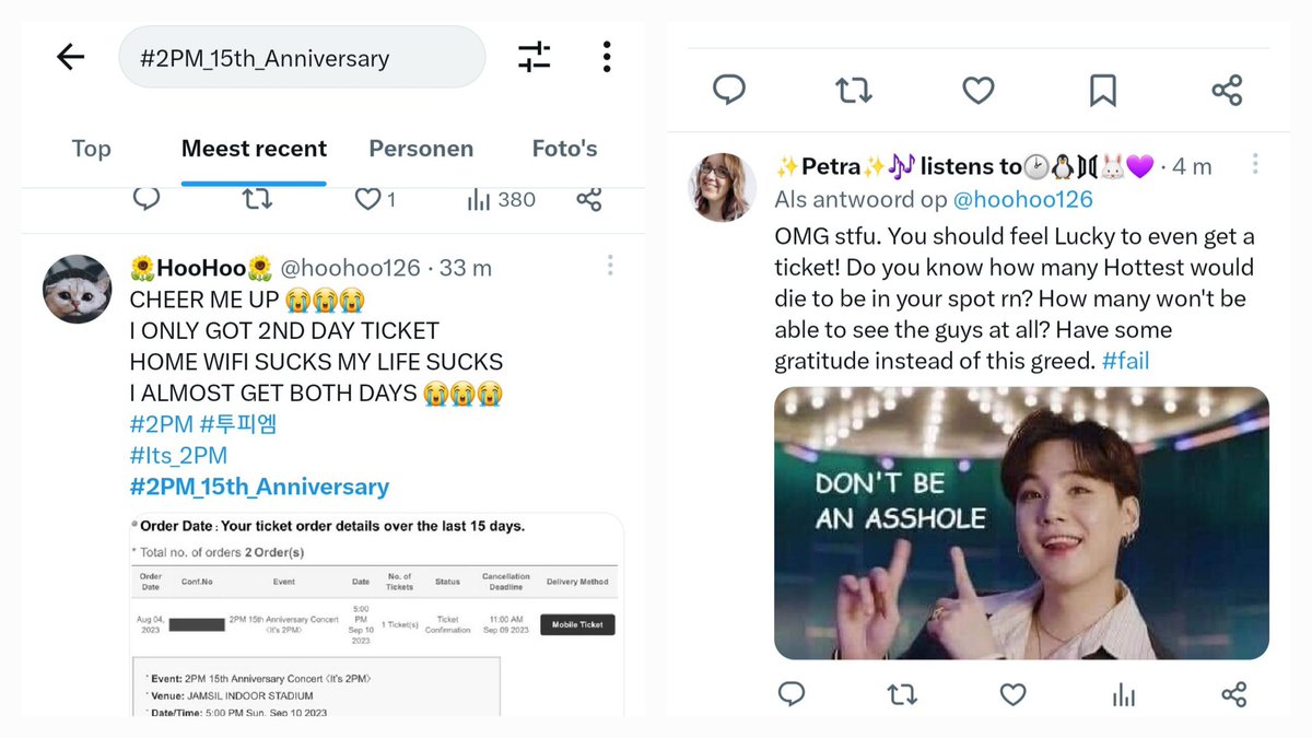 I was looking SO forward to finally see <a href="/2PMagreement211/">황찬성</a> but tickets sold imout in minutes... 
And then you have people like this one, who don't even understand how LUCKY they are to get in! 
Honestly, some people are just so insensitive. 💔

#2PM #2PM_15th_anniversary #Its_2PM