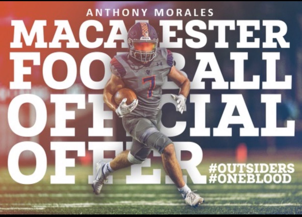 Very grateful to receive a offer of full support through admissions from <a href="/MacalesterFB/">Macalester Football</a>. Thank you <a href="/Phil_Nicolaides/">Phil Nicolaides</a> and the rest of the <a href="/MacalesterFB/">Macalester Football</a> staff for this incredible opportunity! 

<a href="/TheCoachReedzo/">Matthew Reed</a> <a href="/LHSPioFootball/">Lynnfield High Pioneer Football</a> <a href="/MrLamusta/">Coach Pat Lamusta</a> #AGTG
