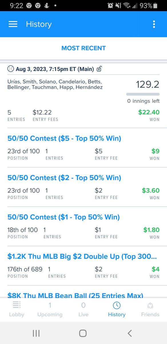 PainTrain05's tweet photo. @IamLegendDFS @ClubLegendDfs MLB was a smash!!  Thank you!! https://t.co/2CPF4K8iG8