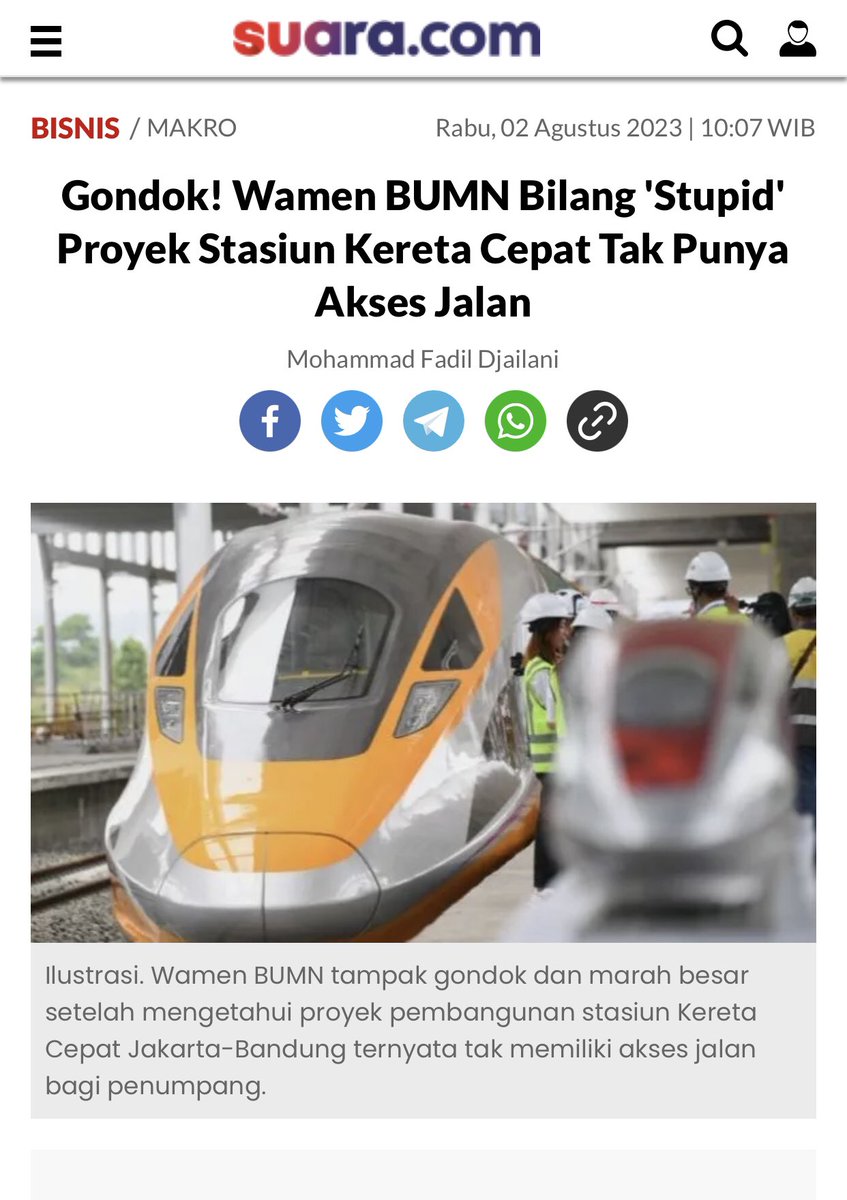 ZAEffendy's tweet photo. Wamen BUMN (lagi) dan Kemenhub komentari masalah Kereta Cepat yang belum bisa cepat beroperasi?!
#Nalar … *stupid? 👀 #KCJP https://t.co/eiyuBtjzAG