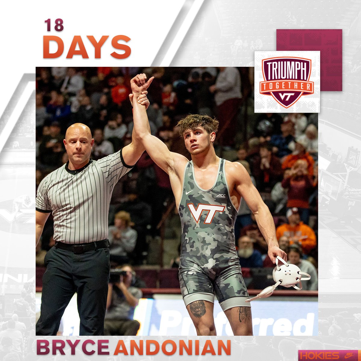 HokieClub's tweet photo. Pin this on your calendar 🤼‍♂️📅

We are only 18 days away from Triumph Together! Sign up to be an ambassador during one of the most important days of the year for Virginia Tech Athletics.

Learn more: https://t.co/pcPuAioZZ1 https://t.co/BsiwBECfCP