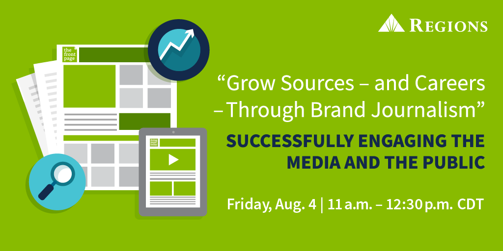 NABJ's tweet photo. On August 4, @RegionsBank Media Relations pro and veteran journalist Veleka Finch and Chief Communications Officer Paula Drake will join colleagues to present Grow Sources – and Careers – Through Brand Journalism. Join them at #NABJ23!
Regions – Proud sponsor of NABJ https://t.co/JRZARPQYB8