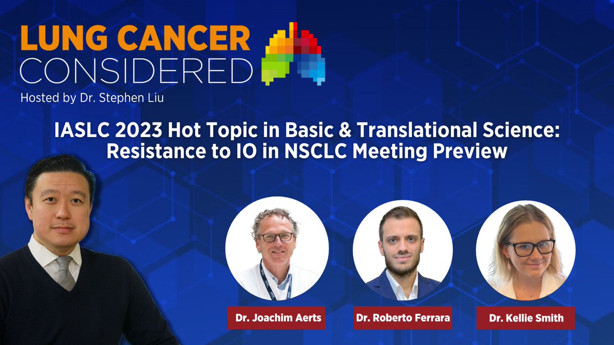 This episode of #LungCancerConsidered previews the upcoming #IO23 meeting, with host @StephenVLiu, and guests @AertsProf, @SmithImmunology, and @RobertoFerrara_ . Listen Now: bit.ly/HTIO-2023-Prev… #LCSM
