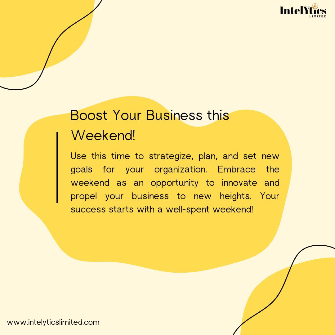 IntelYtics_Ltd's tweet photo. It’s the weekend! https://t.co/jVeDrOilQ2