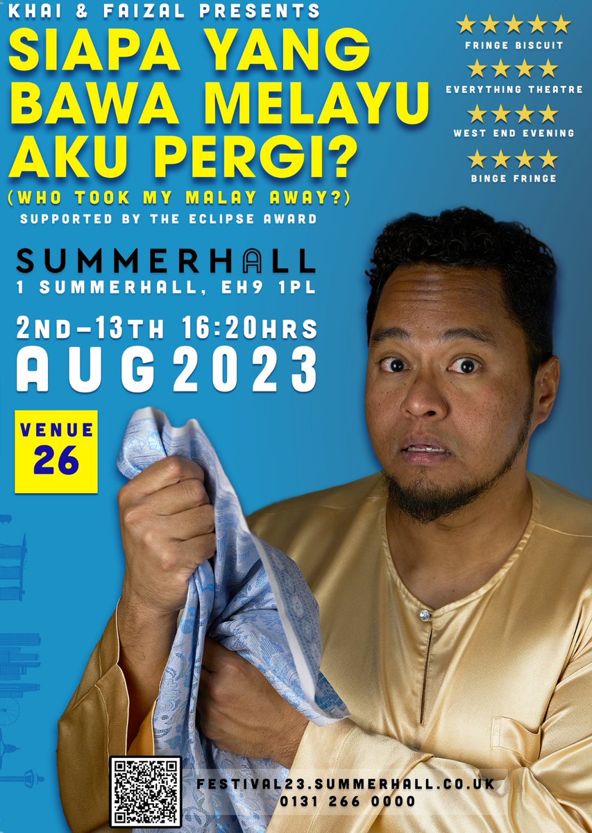 #FromOurFriends: @MdFaizalAbd &amp; @nkhai1987 are bringing a bit of Singaporean Malay Culture to Edinburgh! #SYBMAP A love letter to Singapore - Investigating Malay Culture, Language &amp; what the world perceives about 'Malay'.  

🎟️3-13 Aug, 4.20pm <a href="/Summerhallery/">Summerhall</a>