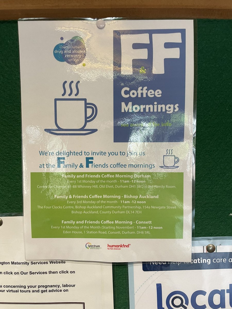 Great to see our commissioned service poster up at my local GP.  @DurhamRecovery  🤩