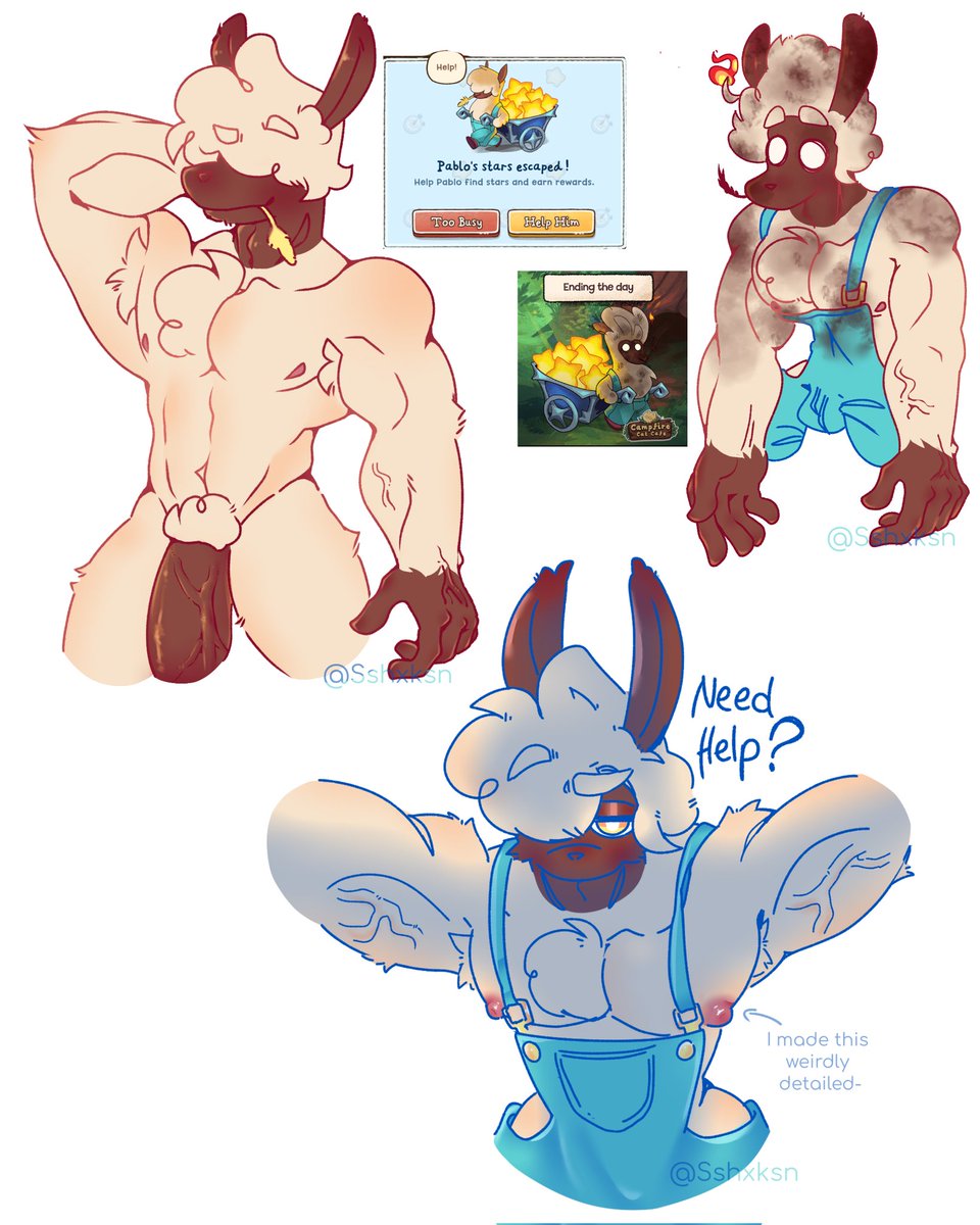 sshxksn's tweet photo. |Pablo gets Lewded|
i just redownloaded twitter,, WTH IS THIS APP💀💀💀,,
ANYWAYS,, uhm, noticed this fine gents in a game called "Campfire cat cafe" 
.
Have to rlly practice drawing furries tho- https://t.co/BFb3e8lxhp