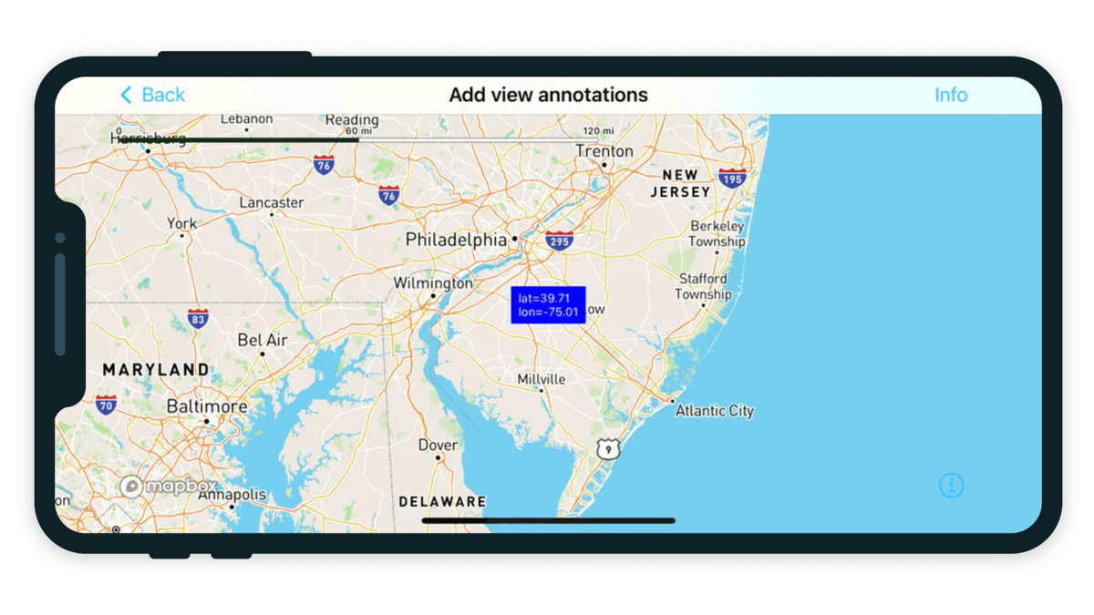 Mapbox's tweet photo. You know of Popups, but do you know their cousin, View Annotations? 💬
View Annotations are the mobile equivalent of popups, and developing with them is as easy as following this quick example: https://t.co/s0ZKS0kkq6
#mobiledev #devtips #mobilemaps https://t.co/uDbrj8Eou6