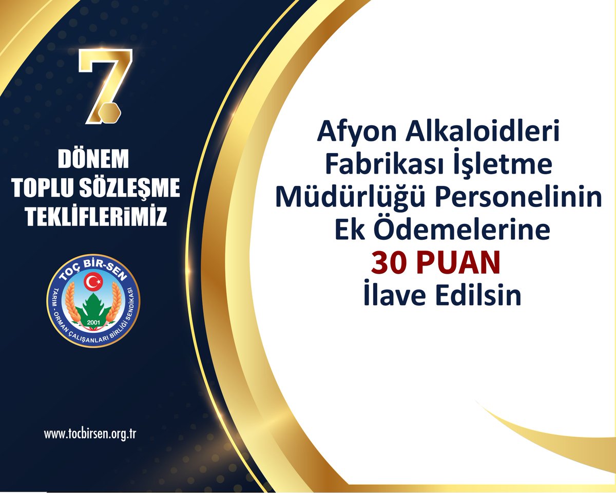YETKİLİ SENDİKA TOÇ BİR-SEN OLARAK
7. DÖNEM TOPLU SÖZLEŞME TEKLİFİMİZ ⤵️