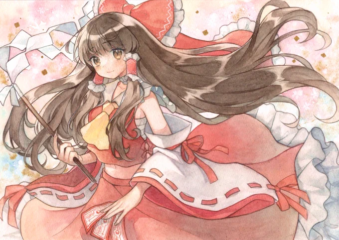 博麗霊夢 #透明水彩