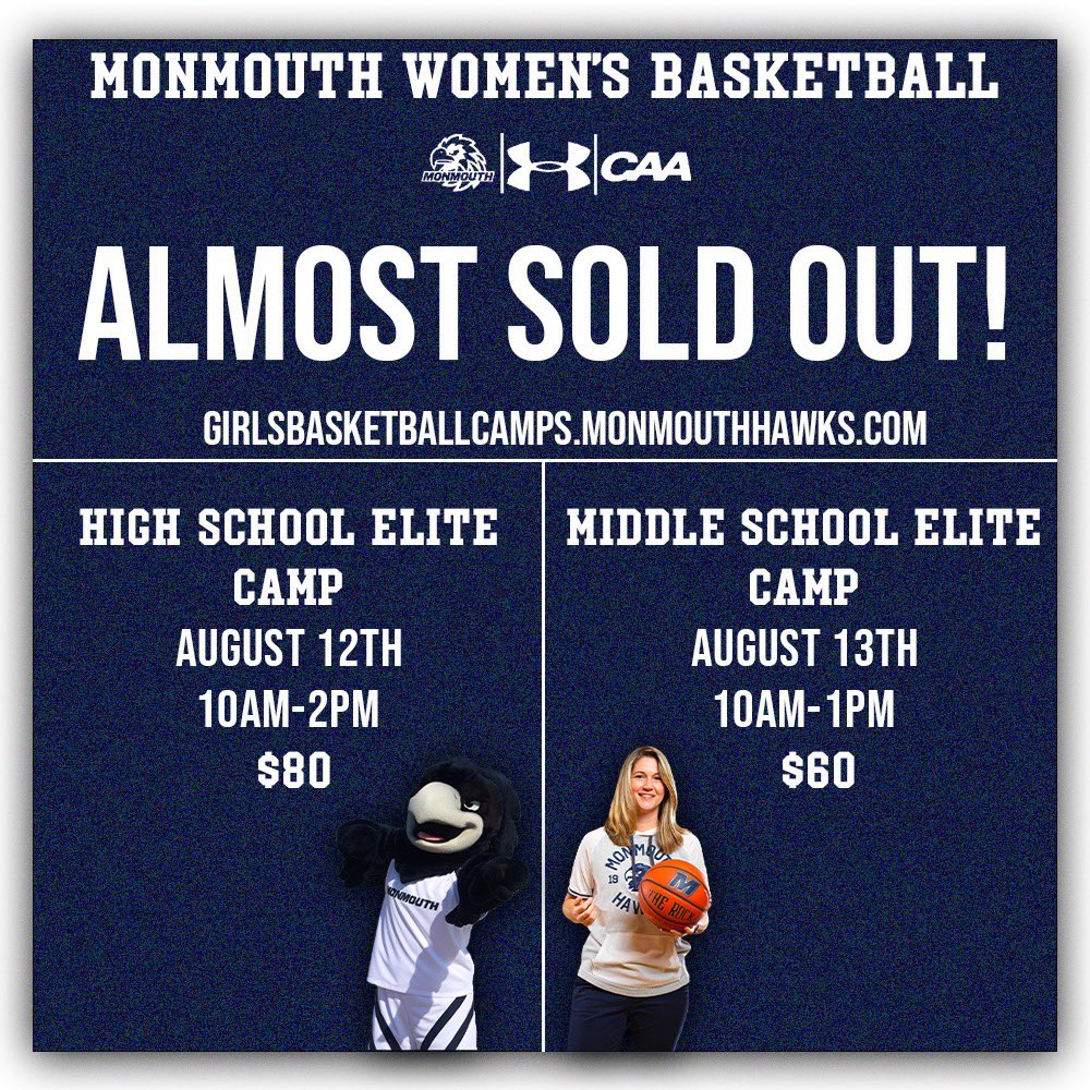 Don’t miss your chance to attend Day Camp with the Hawks. girlsbasketballcamps.monmouthhawks.com