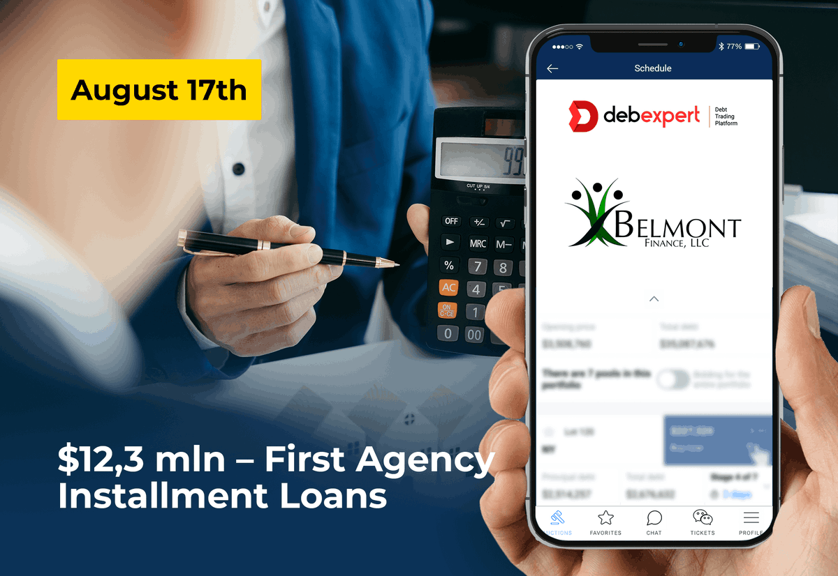 Debexpert_com's tweet photo. NEW AUCTION FROM DEBEXPERT
Bidding ends August 17, 2023

SELLER: Belmont Finance

- Direct from Originator
- Selling only Principal
- First Agency Accounts
- Documentation Available

More information on https://t.co/lSTO18BQJU https://t.co/IFLj8yn7Go