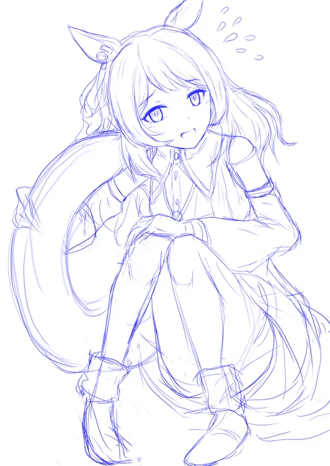 ミラ子の雑ラフ出来ました〜 てかいつになったら満足できる絵が描けるのかな。。。