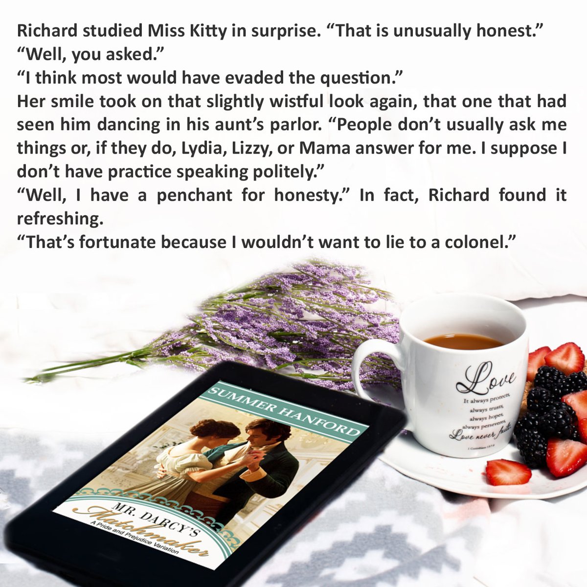 SummerHanford's tweet photo. Enjoy Mr. Darcy's Matchmaker today - https://t.co/yF6IQiZHKI https://t.co/z1shWMGjU8