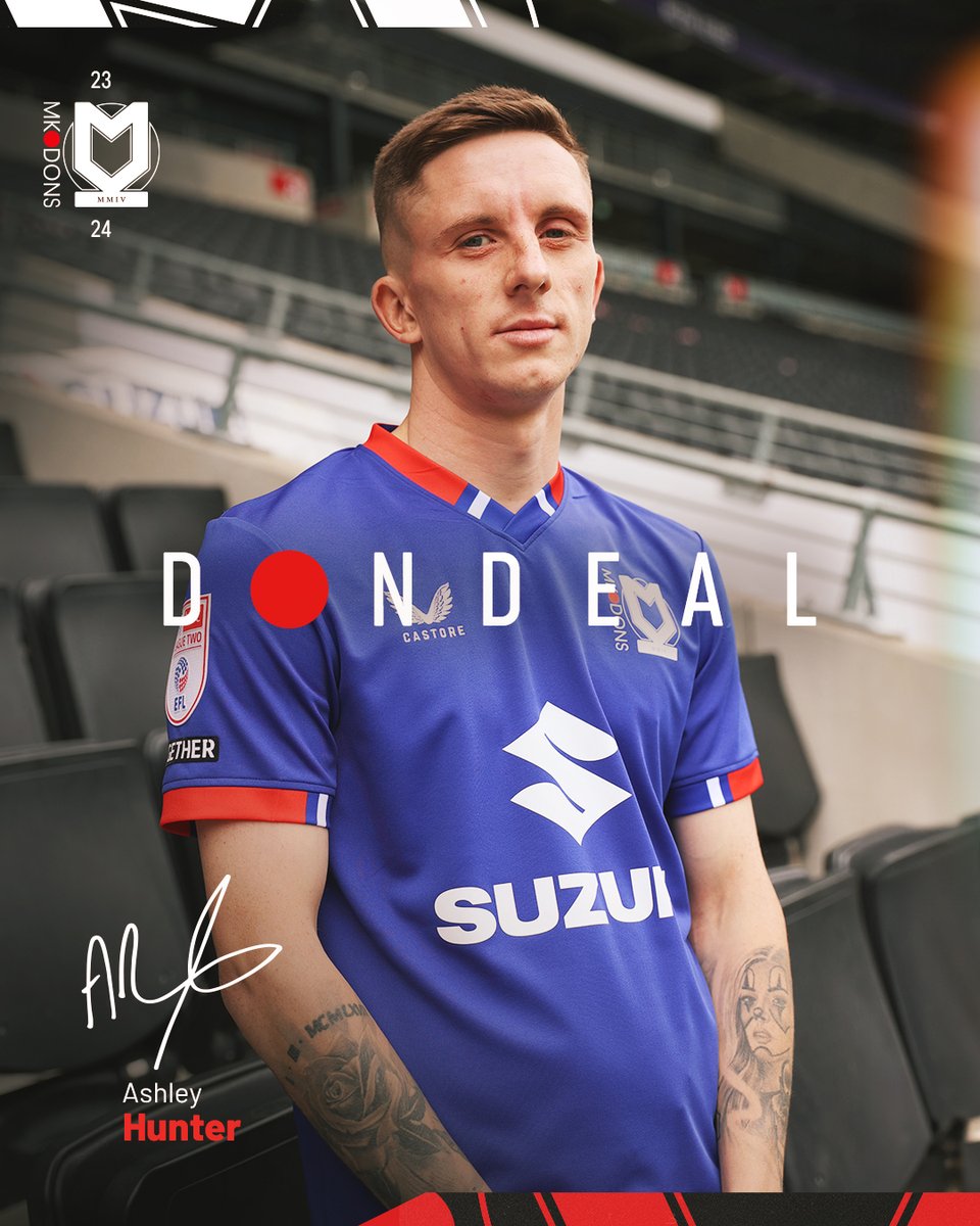 Ash Hunter is a Don!

#MKDons have completed the signing of attacker Ashley Hunter on a free transfer ✍️

#DonDeal